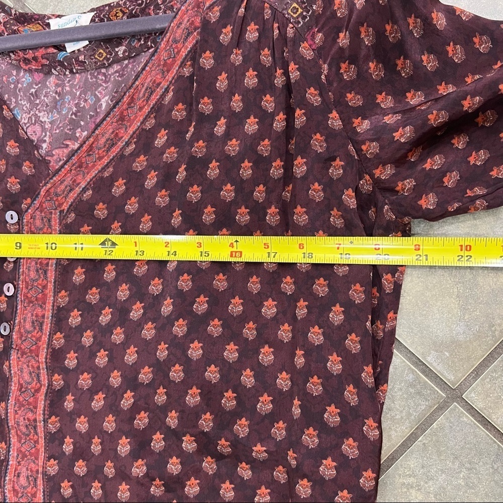 SUNDANCE Women’s Rusty Tunic Split Sides  Satin  Dress Sz M Boho Cottagecore EUC - Picture 9 of 10